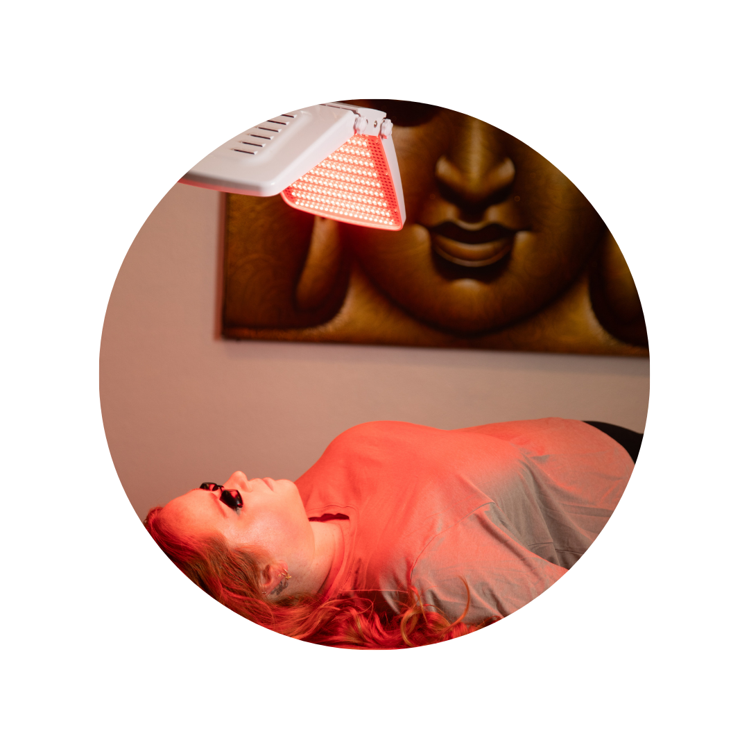 San Diego red light therapy session for skin rejuvenation and pain relief, promoting wellness and healing benefits
